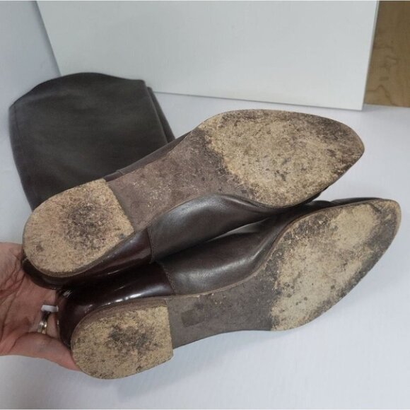 PROENZA Schouler knee high leather boots patent trim brown size 6 - Picture 6 of 16